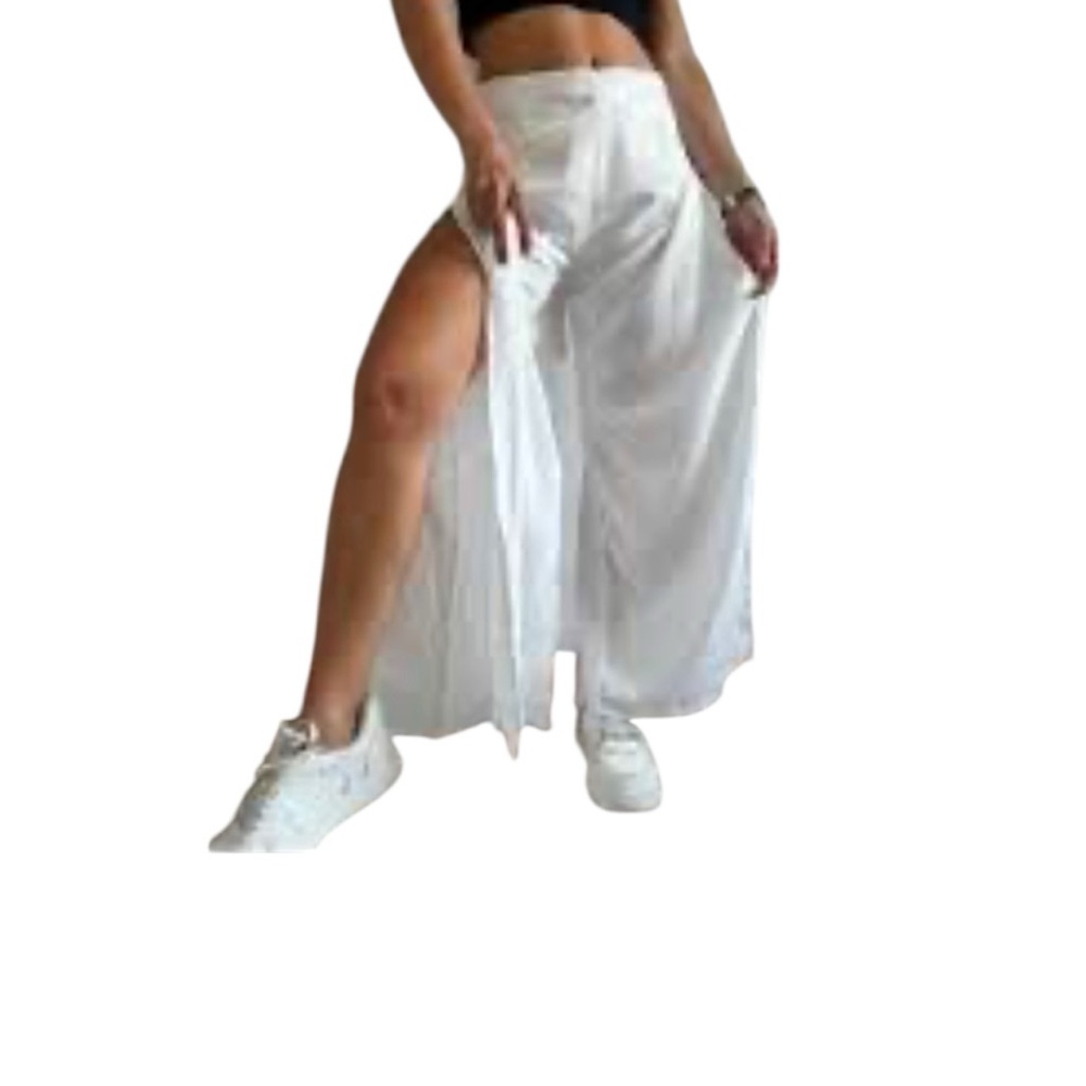Kona Sol Pants Womens Size S White Tie Beach Rayon Hippie Peasant
